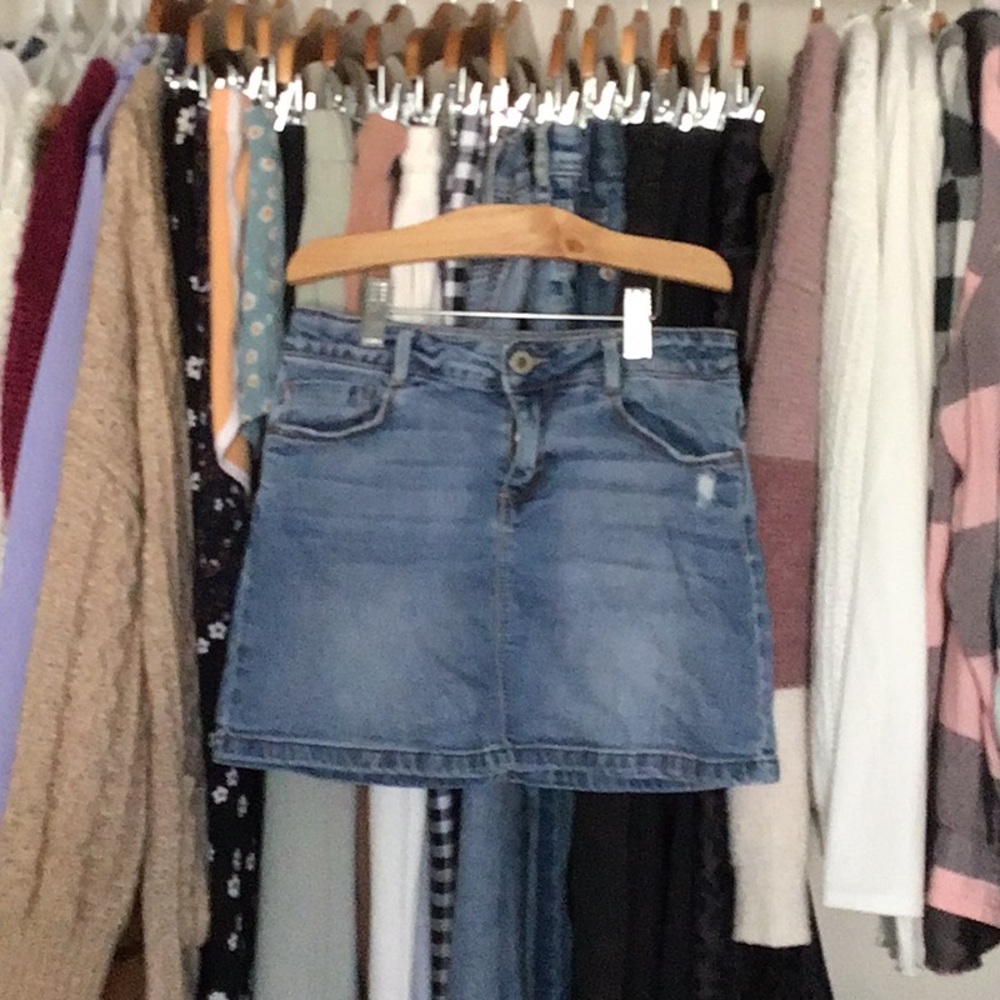 blue jean skirt